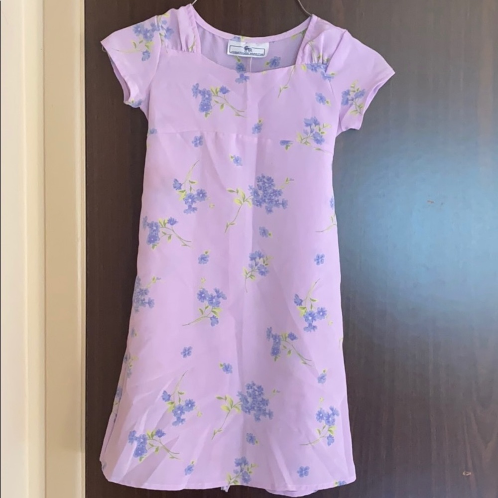 Floral purple chiffon dress
